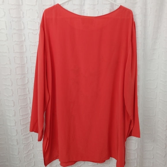 VINTAGE Dvf Floral Embroidered Silk Tunic Size 1x - Picture 8 of 15